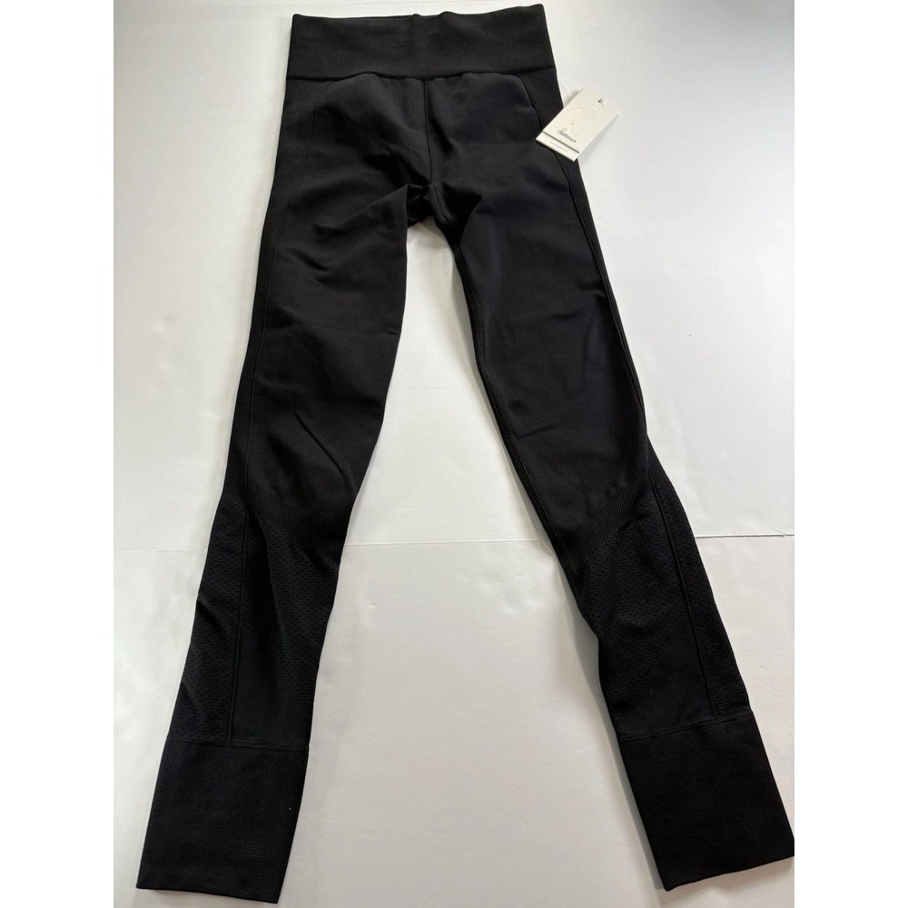 Halfdays Womens Black Seamless Base Layer Leggings Pants XS High Waisted NWT